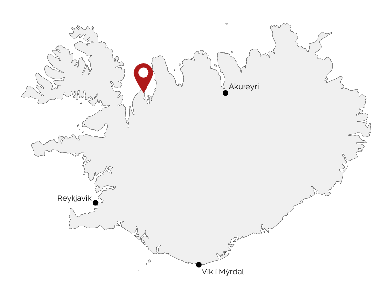 Hvítserkur sur une carte d'Islande